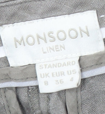 Monsoon Women's Beige Linen Trousers Size 8