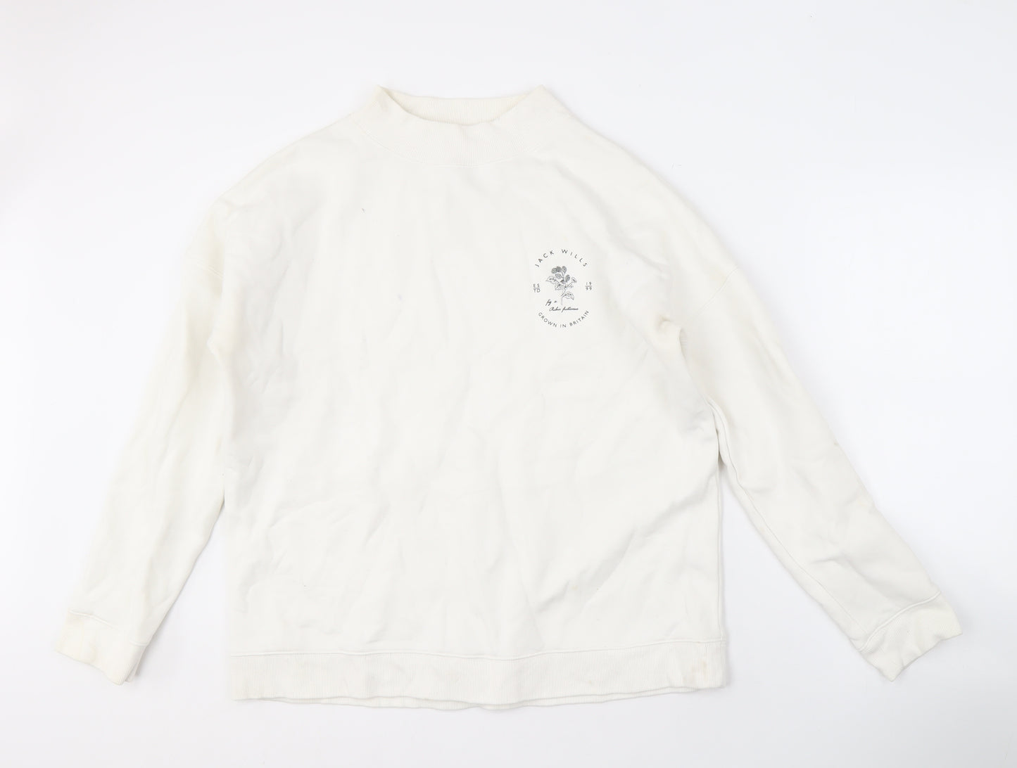 Jack Wills Women's White Pullover Sweatshirt Size 16