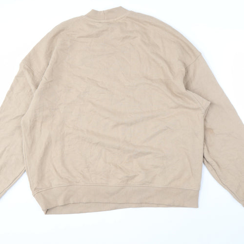 Bershka Beige Women's Pullover Sweatshirt Medium