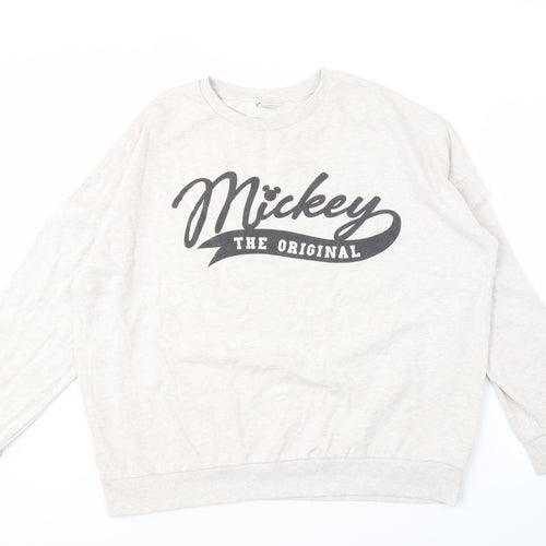 Disney Women's Beige Sweatshirt UK 20 Mickey Print