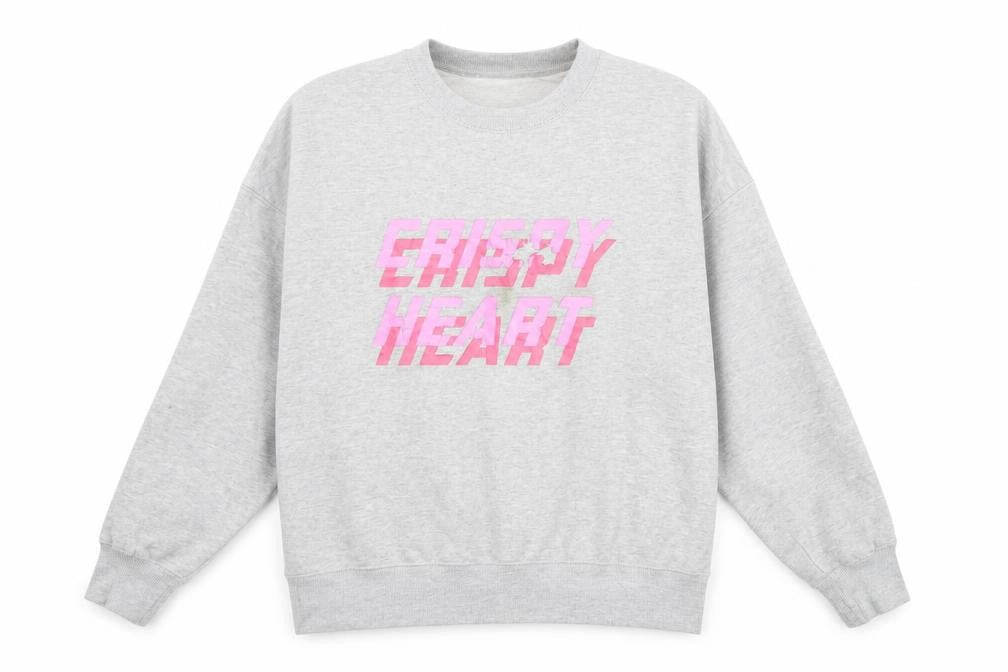 Front view of Pull&Bear unisex grey graphic print sweatshirt s
