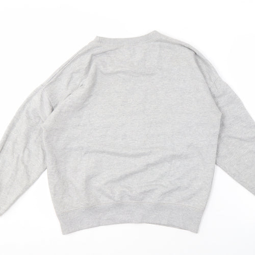 Pull&Bear Unisex Grey Graphic Print Sweatshirt S