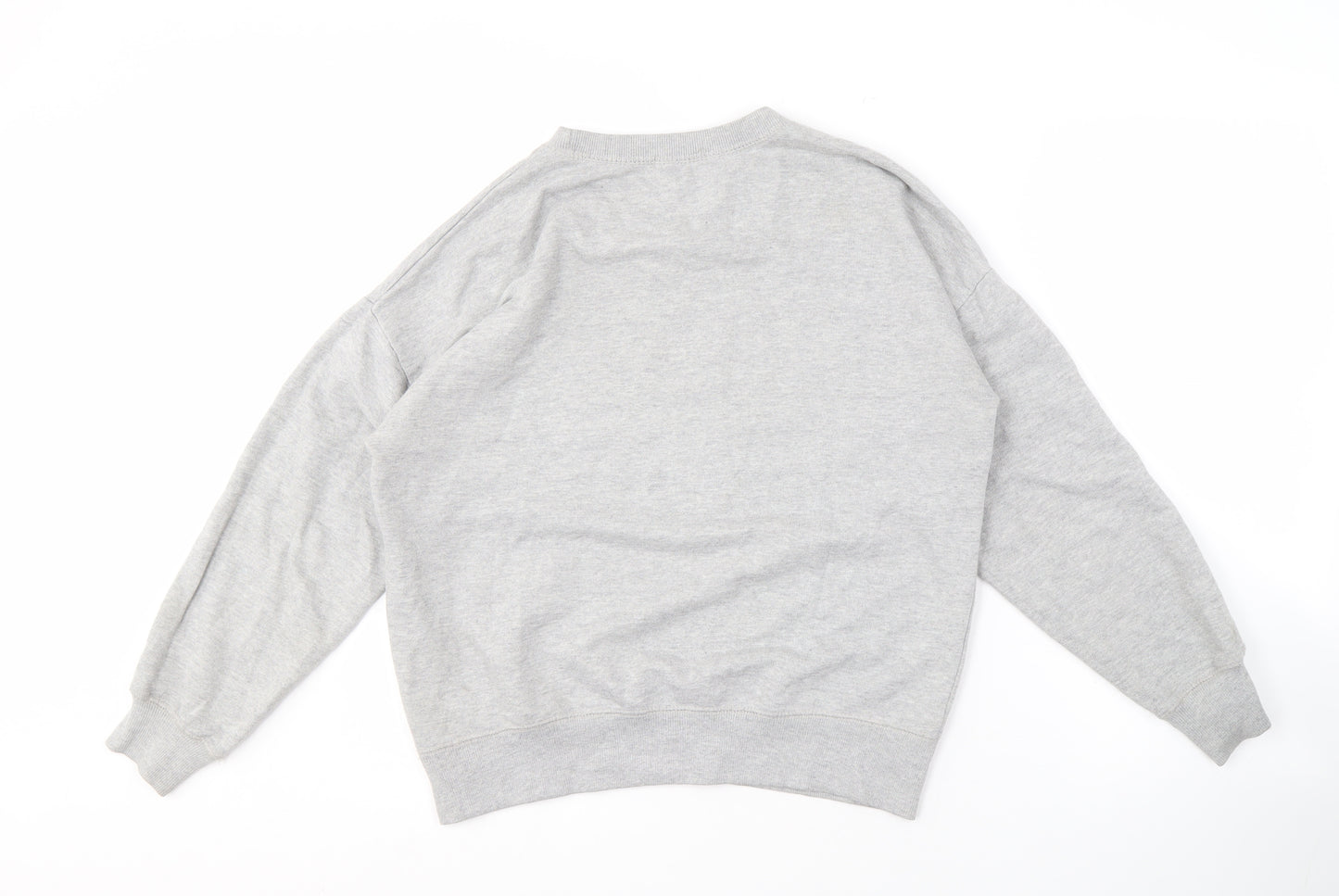 Pull&Bear Unisex Grey Graphic Print Sweatshirt S