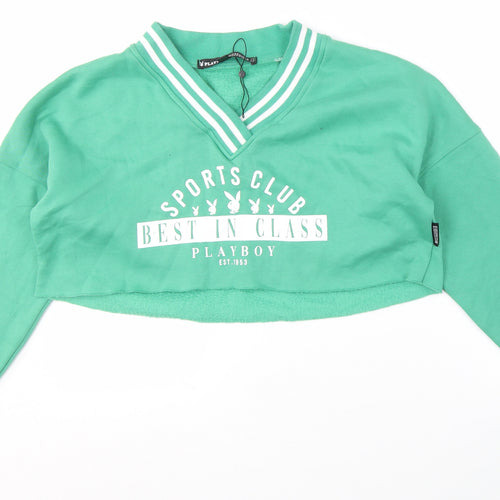 Missguided Women's Green Pullover Sweatshirt Size 8