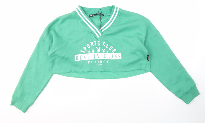 Missguided Women's Green Pullover Sweatshirt Size 8