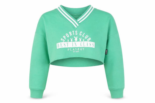 Front view of Missguided Women's Green Pullover Sweatshirt, size 8