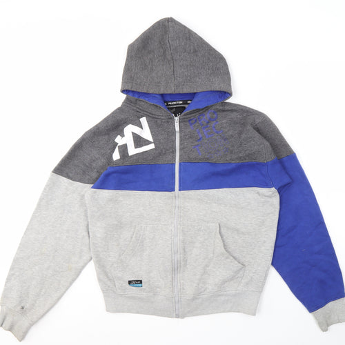HNL Projection Men's Grey Blue Full Zip Hoodie S