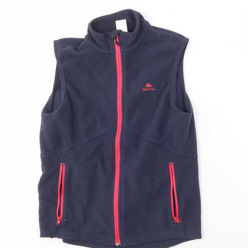 Quechua Girls' Blue Fleece Jacket, Size 9-10, Lightweight Activewear