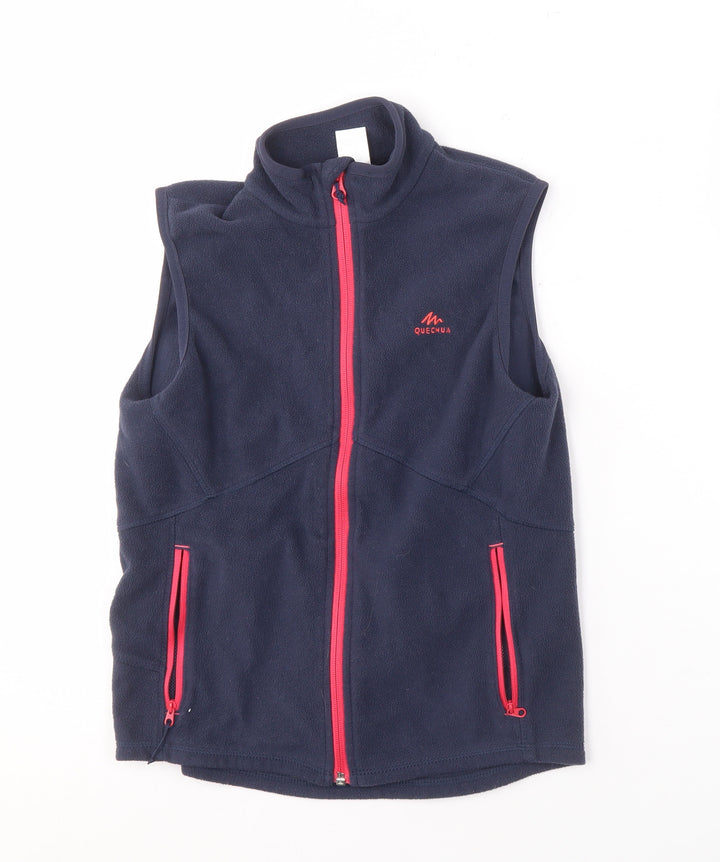 Quechua Girls' Blue Fleece Jacket, Size 9-10, Lightweight Activewear