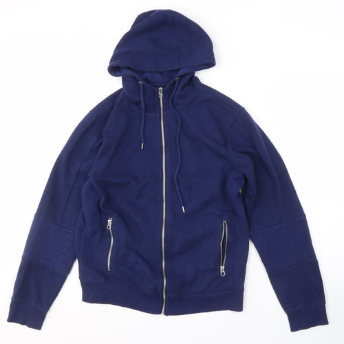 Basement Men’s Blue Full Zip Hoodie, Size S