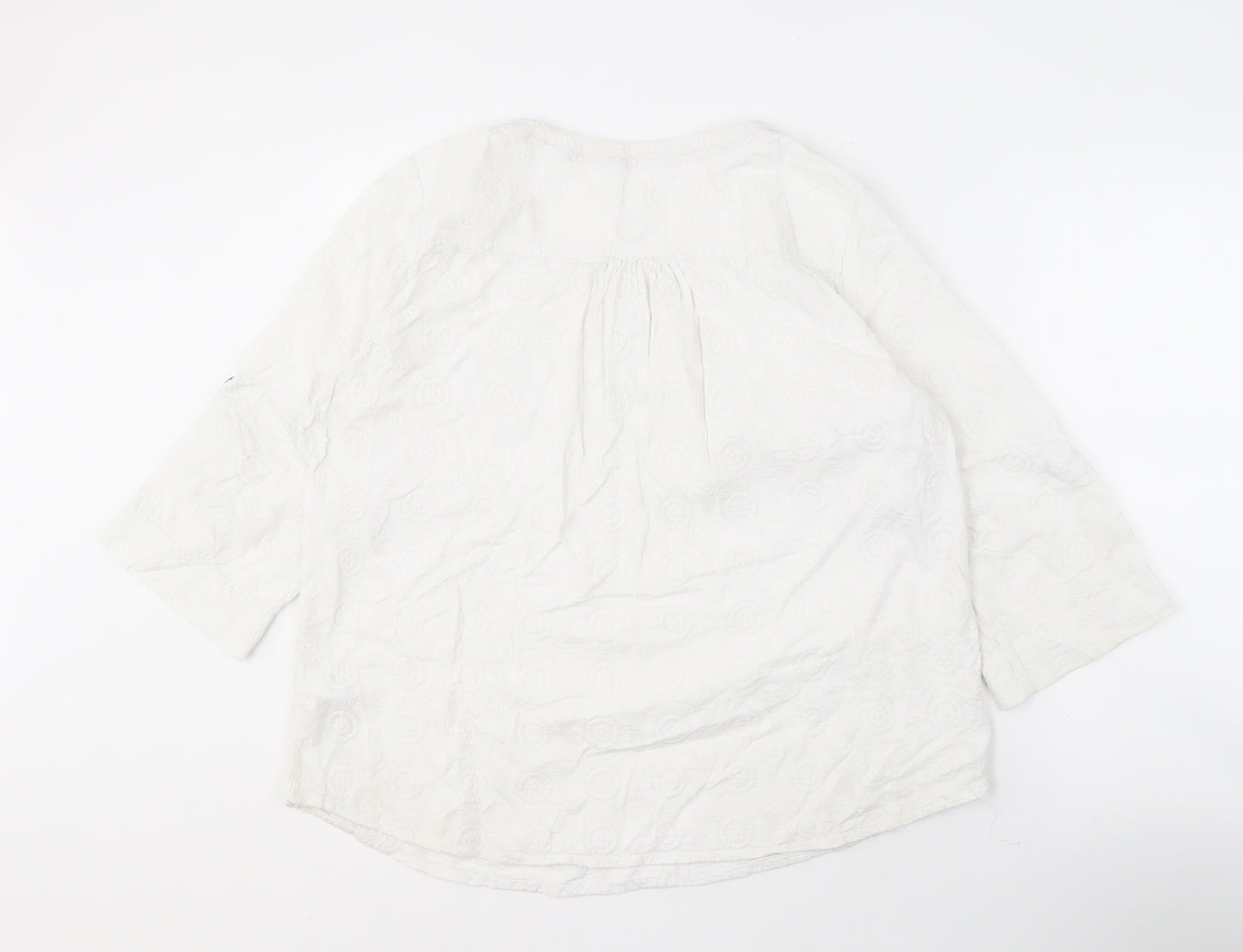 Mantaray Women's White Cotton Blouse Size 18