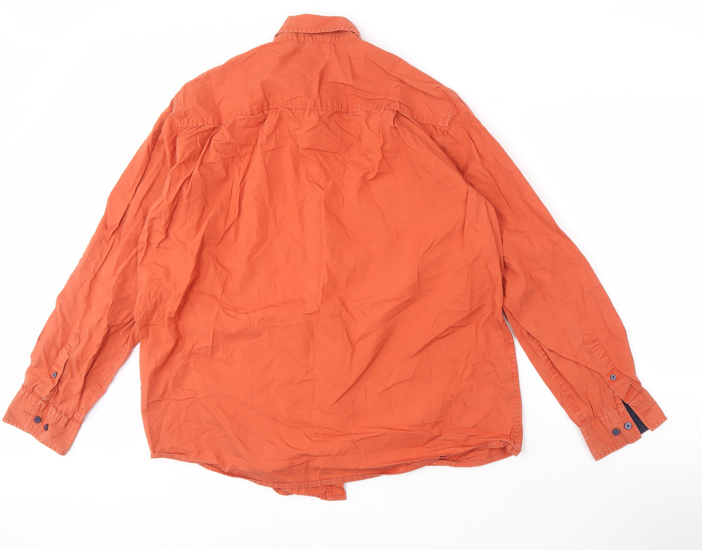 Atlasformen Men's Orange Long Sleeve Cotton Shirt - L