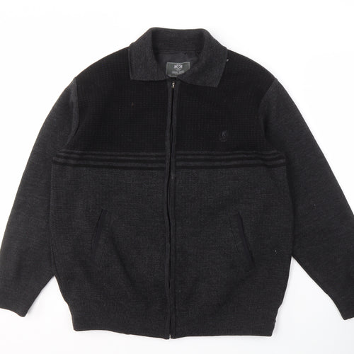 Kemal Ekinci Men's Black XL Jacket, Full Zip, Wool Blend