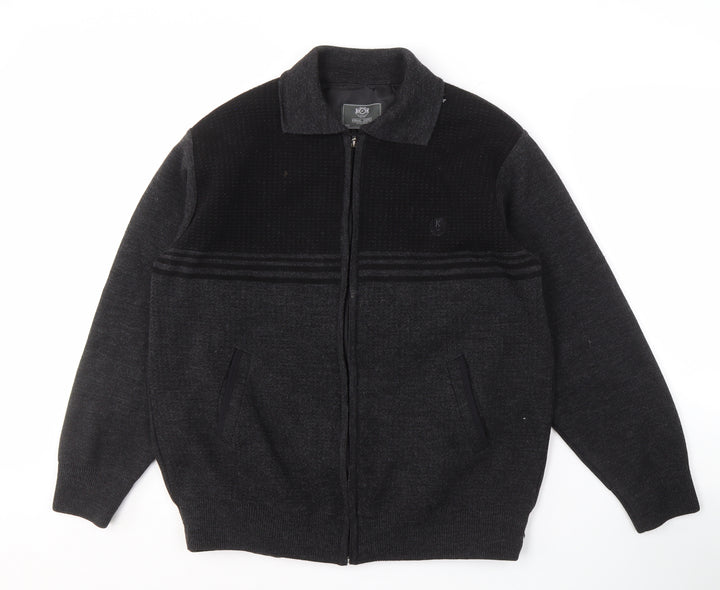 Kemal Ekinci Men's Black XL Jacket, Full Zip, Wool Blend