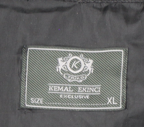 Kemal Ekinci Men's Black XL Jacket, Full Zip, Wool Blend
