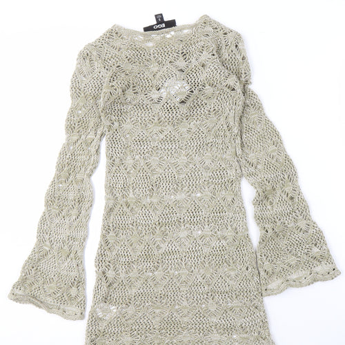 EGO Women's Beige Open-Knit Pullover Jumper, Size S