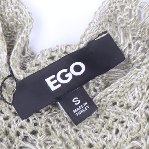 EGO Women's Beige Open-Knit Pullover Jumper, Size S