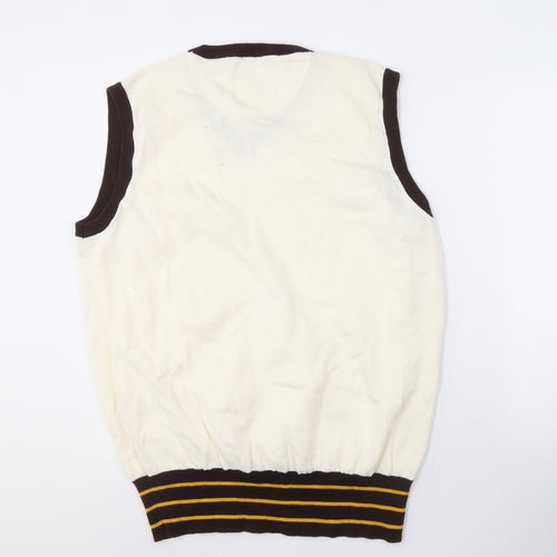 skaandsoul Men's Ivory 3XL Vest Knit Retro