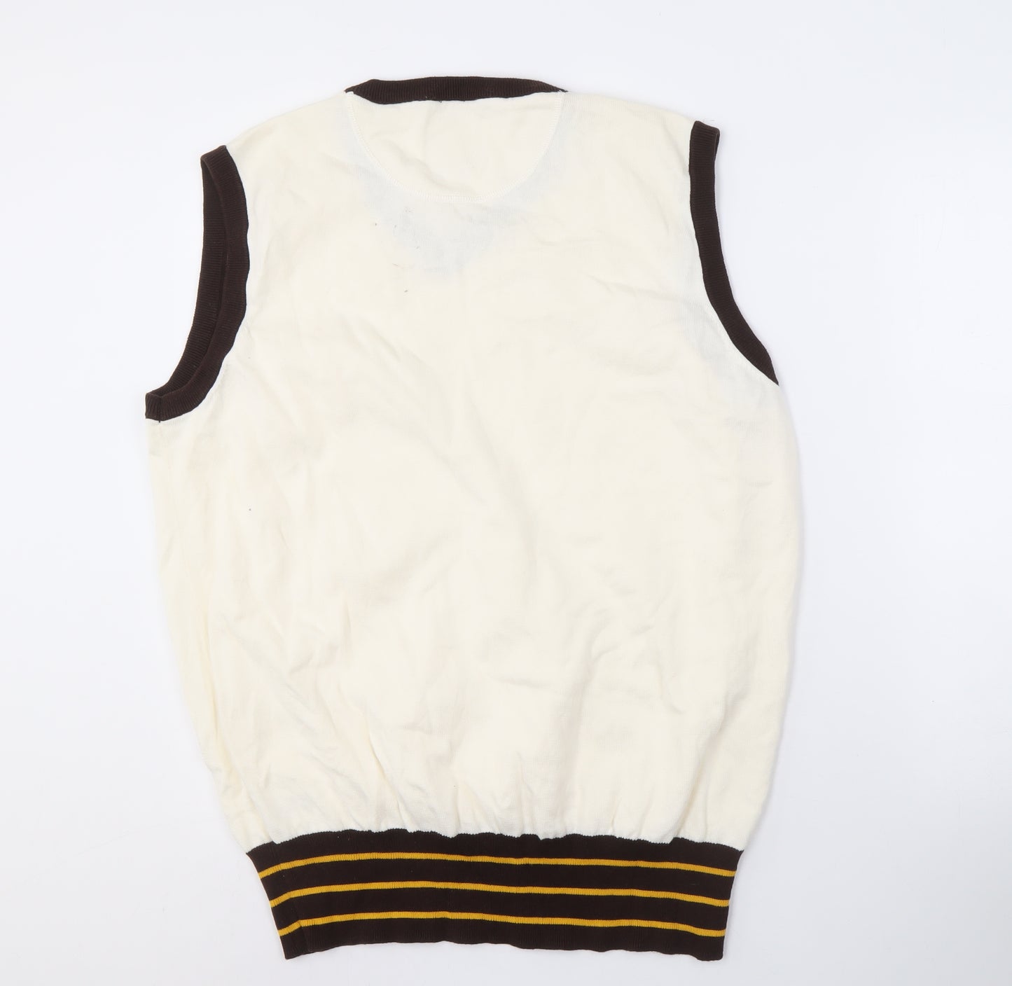 skaandsoul Men's Ivory 3XL Vest Knit Retro