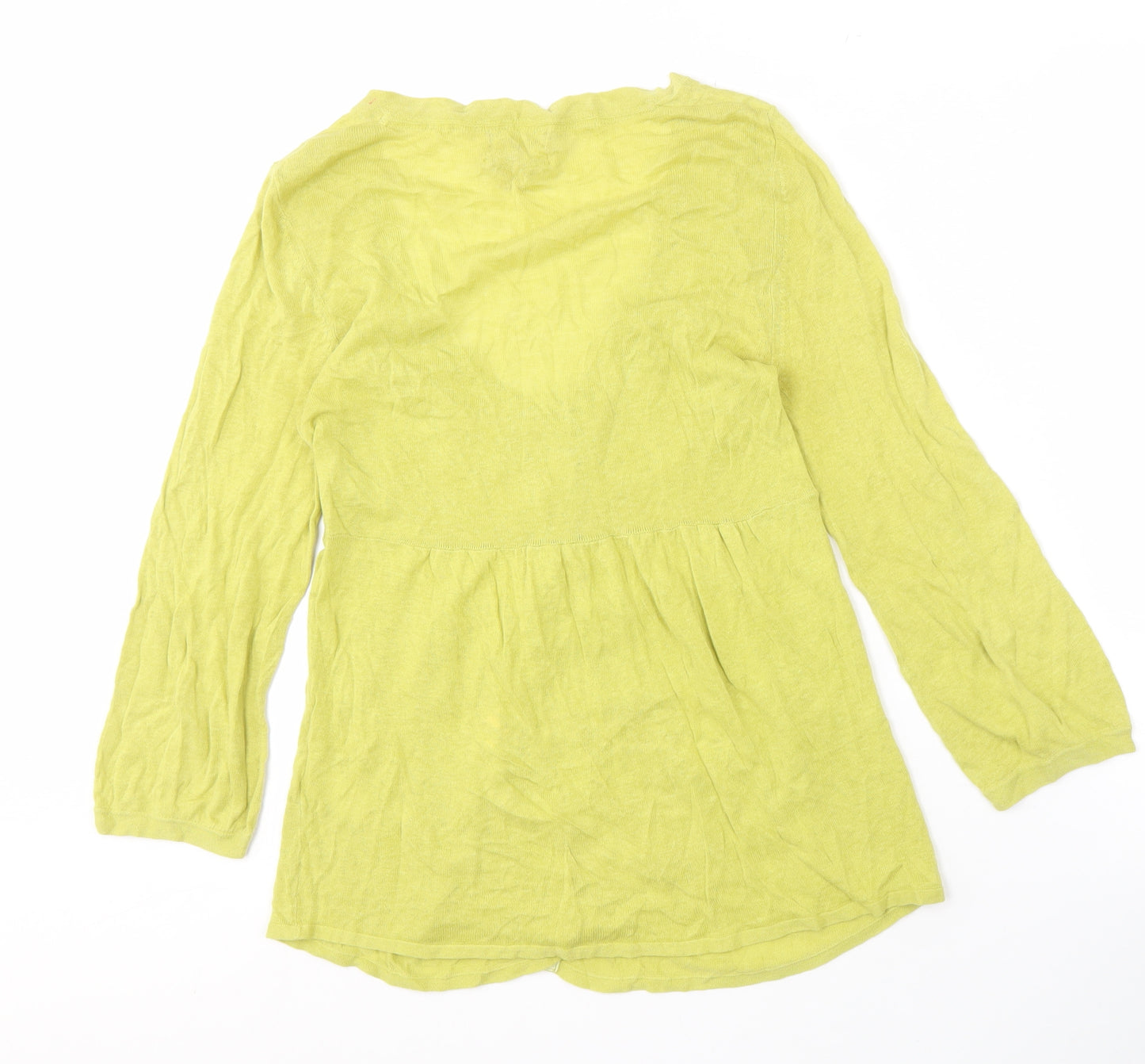 Missoni Women's Green Cardigan, Size 12, V-Neck, Linen Blend