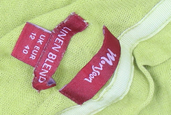 Missoni Women's Green Cardigan, Size 12, V-Neck, Linen Blend