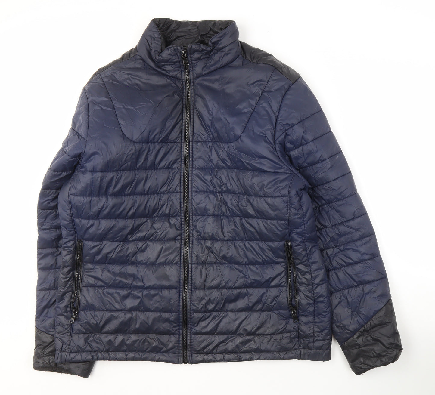 Marks and Spencer Men's Blue Puffer Jacket, Size L