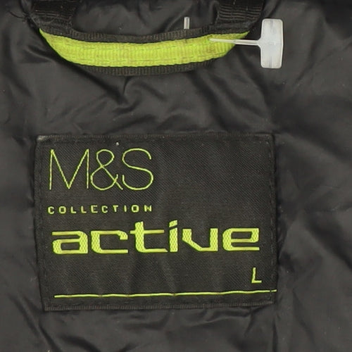 Marks and Spencer Men's Blue Puffer Jacket, Size L