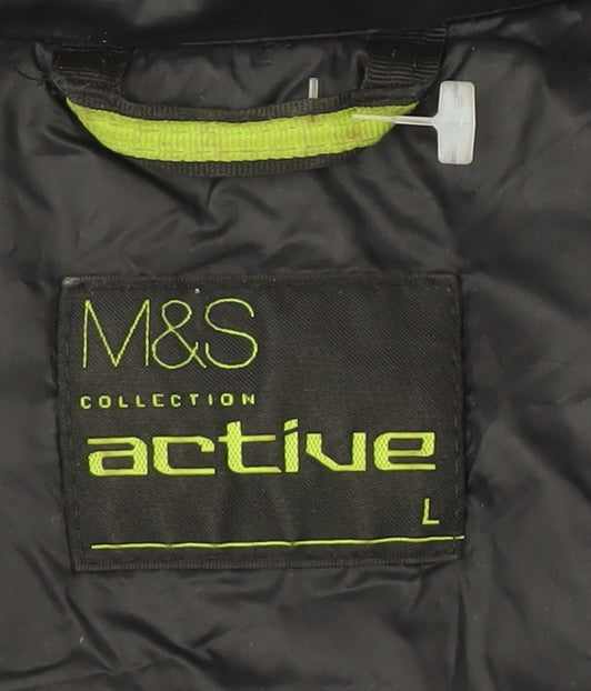 Marks and Spencer Men's Blue Puffer Jacket, Size L