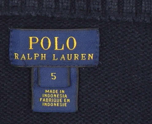 Polo Ralph Lauren Boys Blue Full Zip Jumper, 5 Years