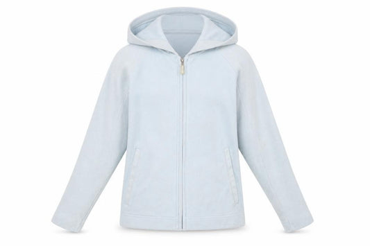 Front view of Regatta Women's Blue Hooded Fleece Jacket, size 10