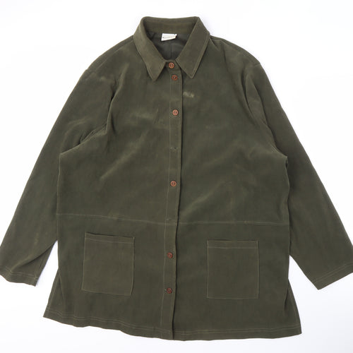 Variations Women's Green Plus Size Button-Up Shirt