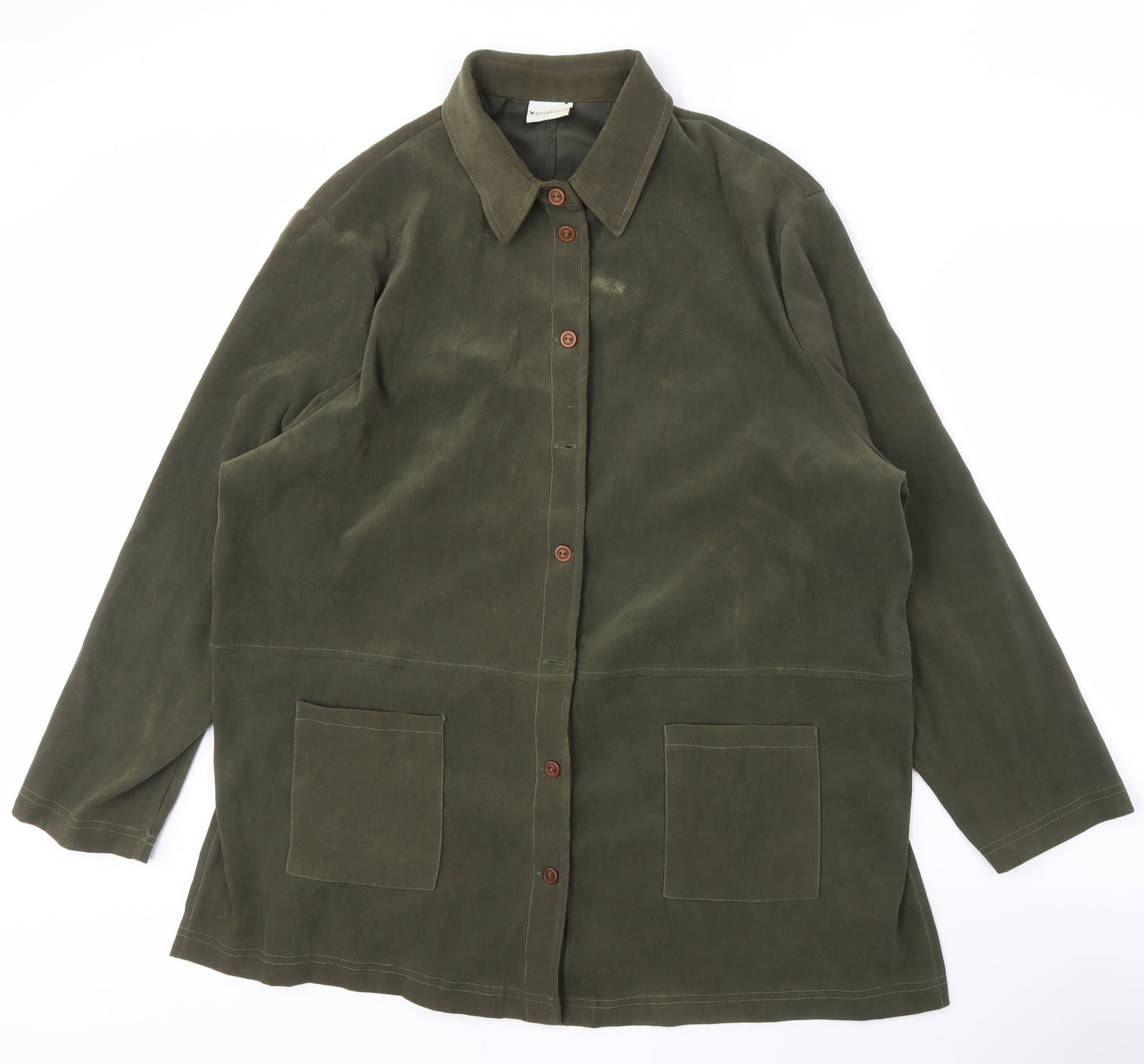 Variations Women's Green Plus Size Button-Up Shirt