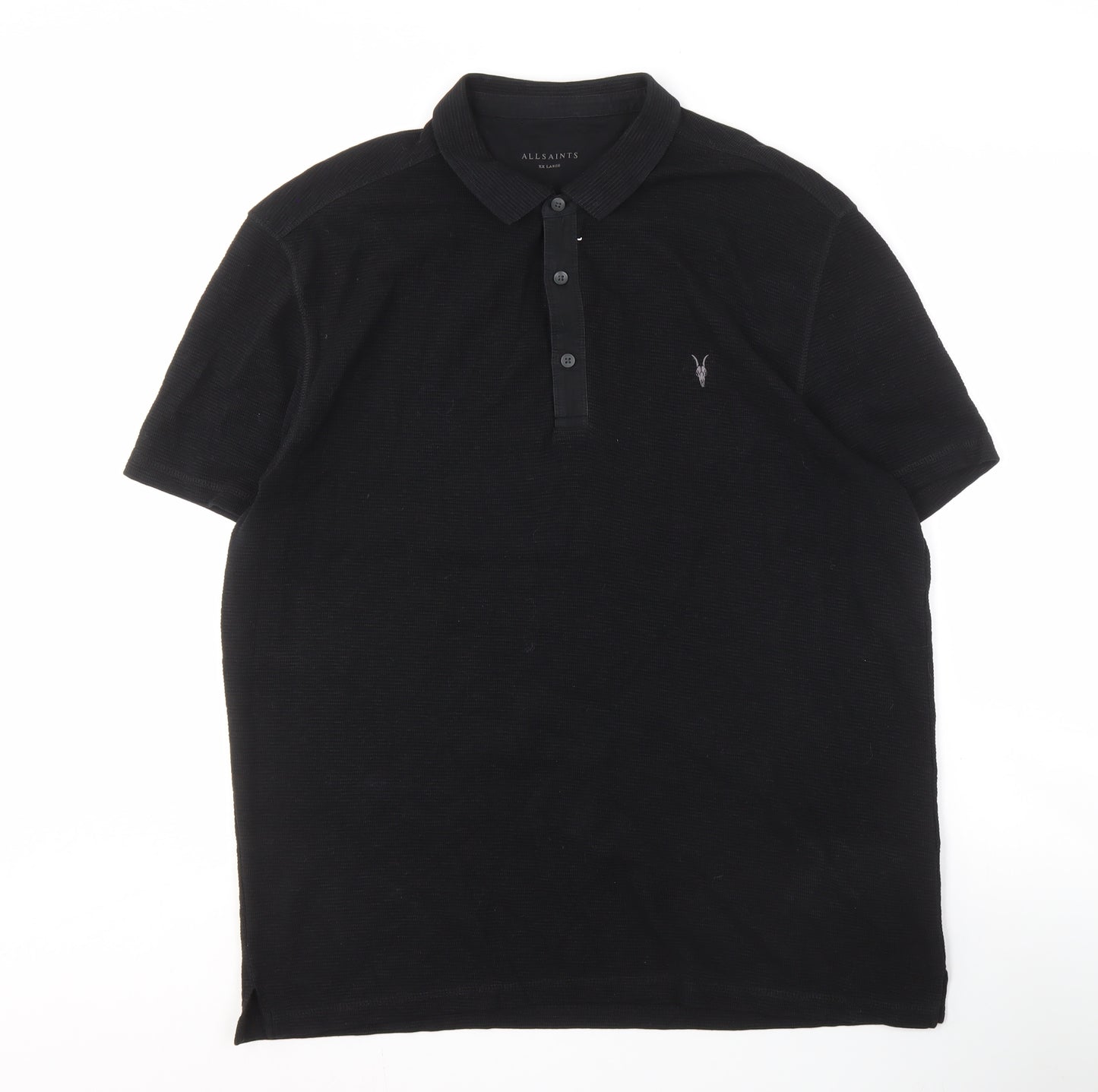 AllSaints Men's Black 2XL Polo Shirt