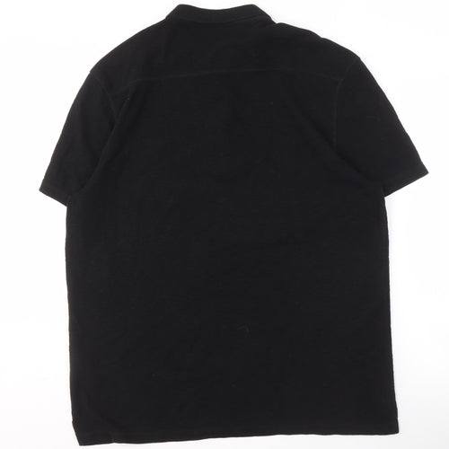 AllSaints Men's Black 2XL Polo Shirt