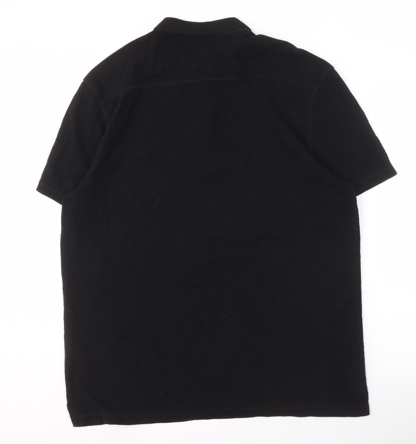 AllSaints Men's Black 2XL Polo Shirt