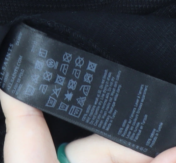 AllSaints Men's Black 2XL Polo Shirt