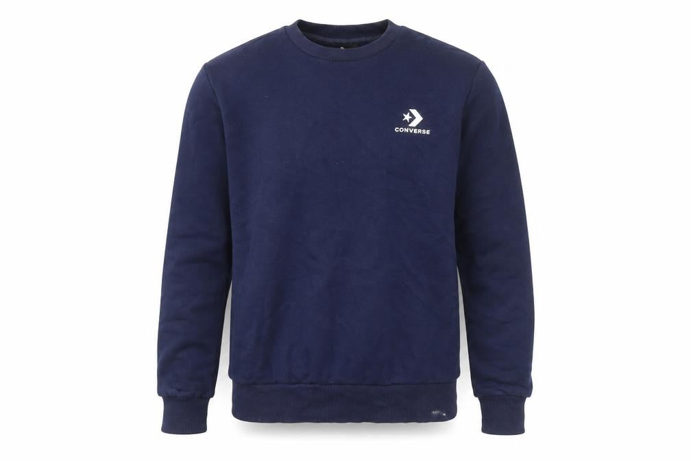 Front view of Converse Men's Blue XS Pullover Sweatshirt