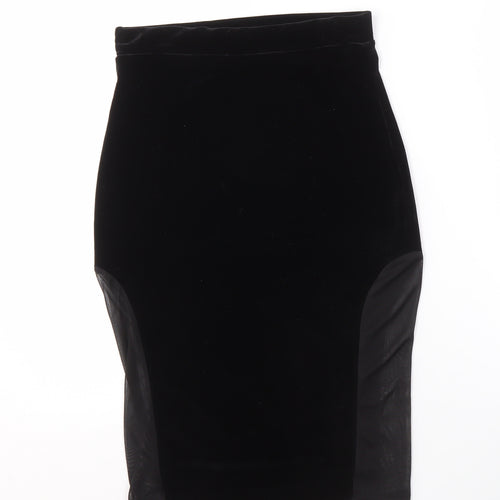 Missguided Women's Black Velvet Pencil Skirt Size 8