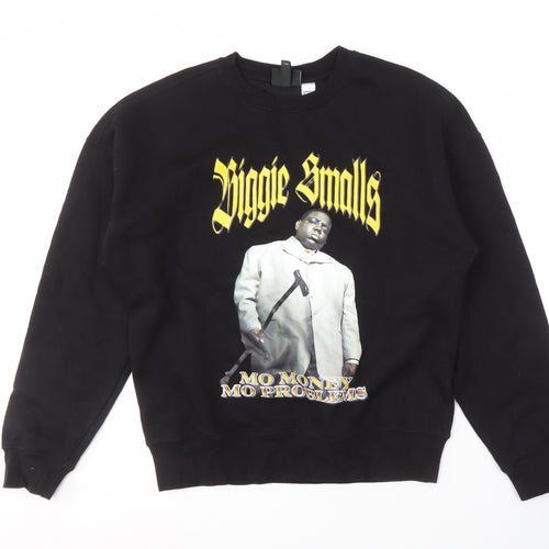 H&M Black Oversized Graphic Sweatshirt Unisex S