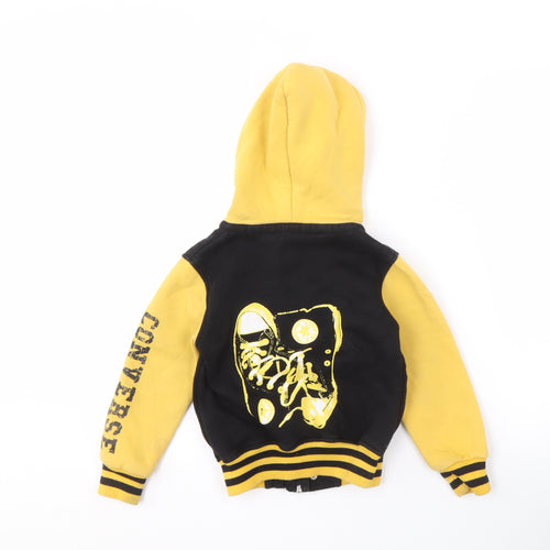 Converse Boys Black Yellow Varsity Jacket 3 Years