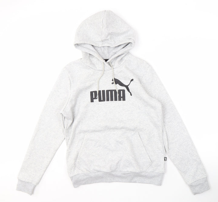 Puma Men's Grey Medium Pullover Hoodie with Logo