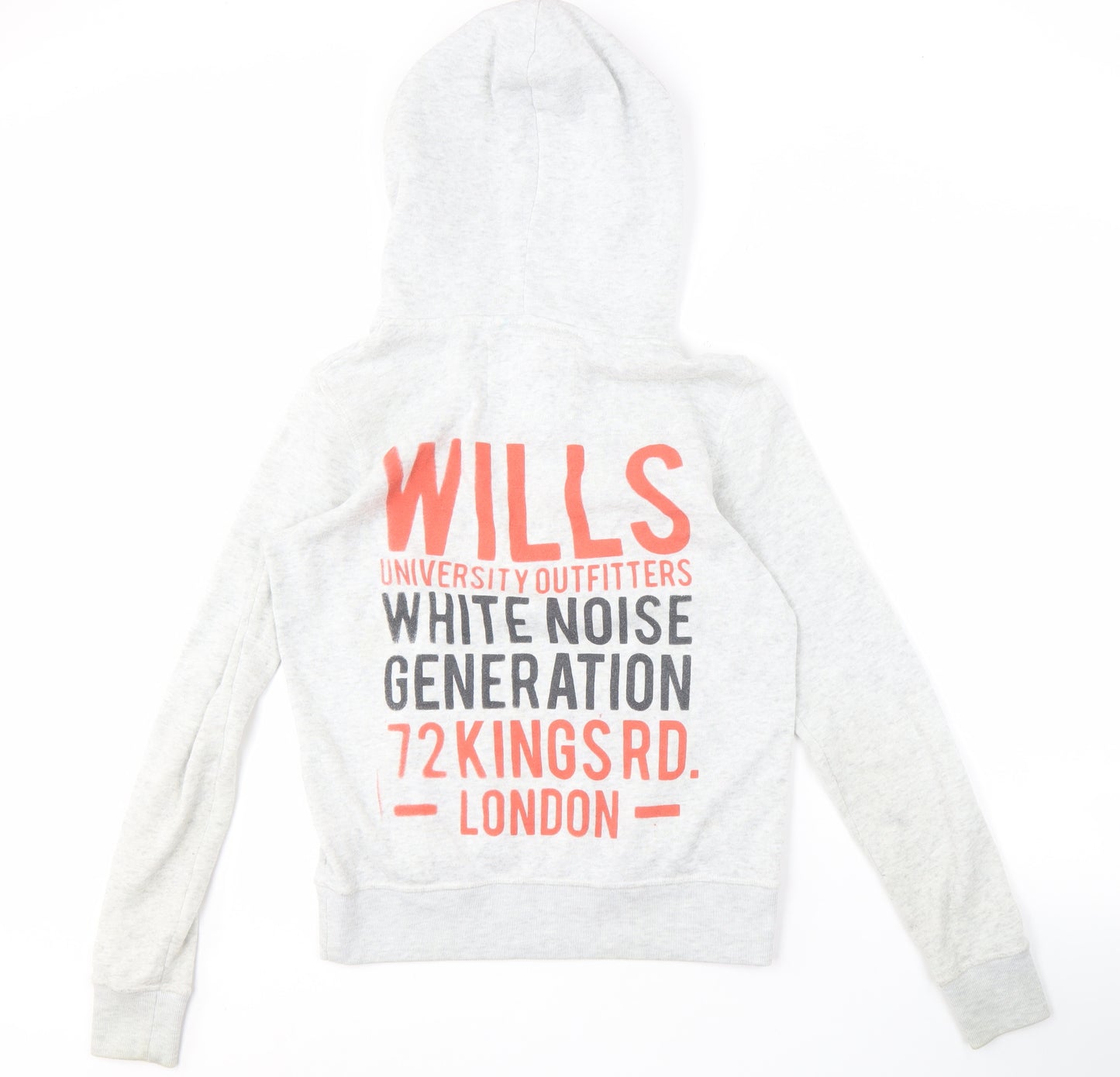 Jack Wills Women's Grey Full Zip Hoodie, Size 10