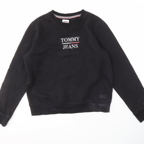 Tommy Jeans Men's Black Logo Sweatshirt, Size S, Pullover