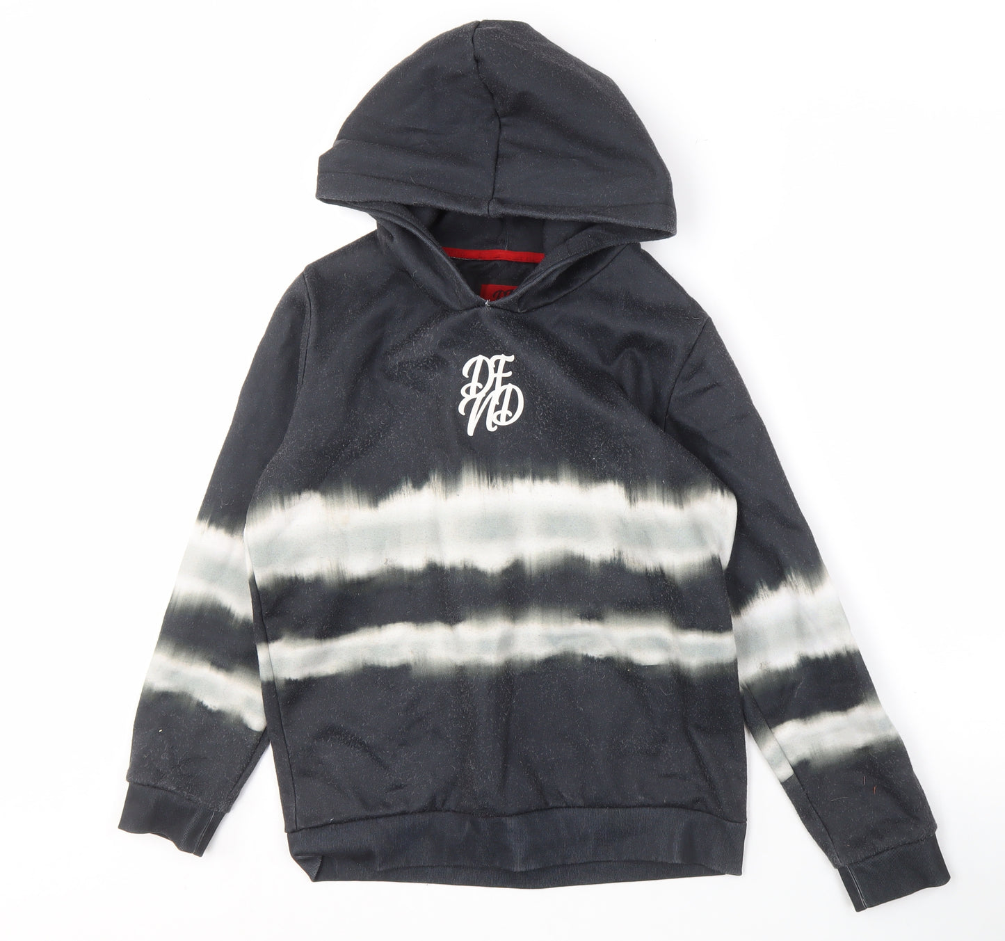 DFND Boys Black Tie Dye Pullover Hoodie in Size 13-14 Years