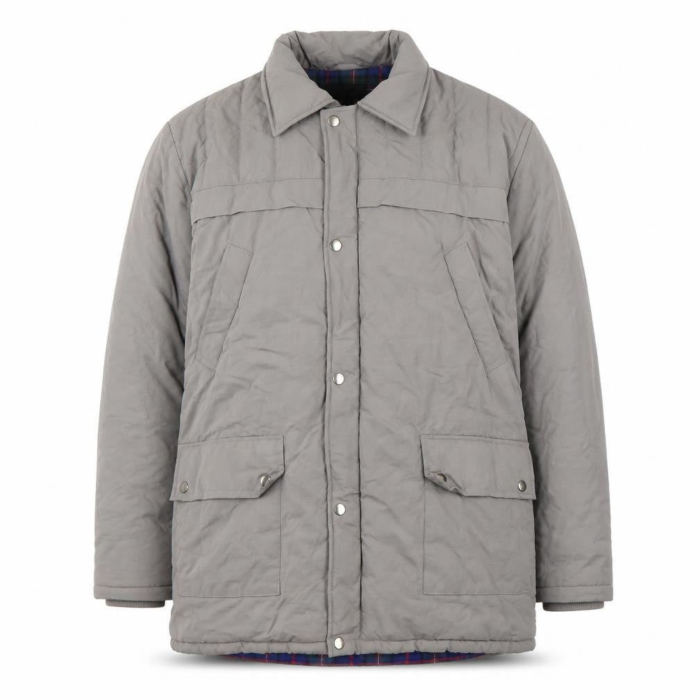 Front view of JBC Men's Grey Snap Coat, size L