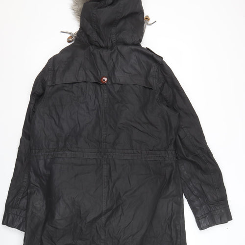 White Stuff Women's Black Parka Size 16 Lined Hooded