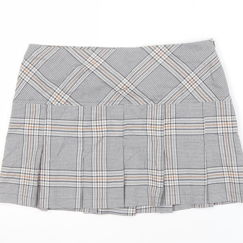 Superdry Women’s Grey Pleated Check Skirt Size 8