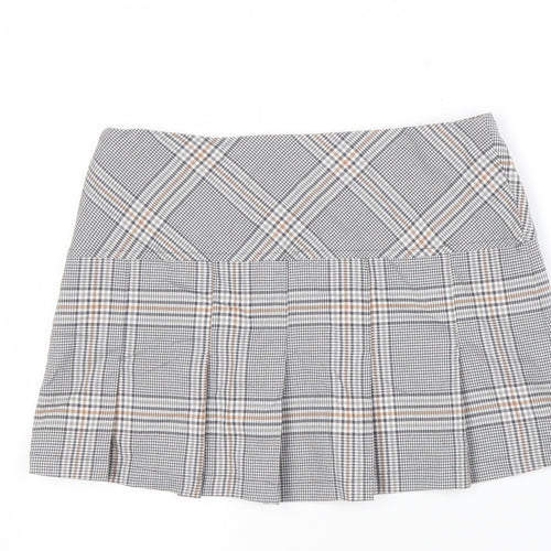 Superdry Women’s Grey Pleated Check Skirt Size 8