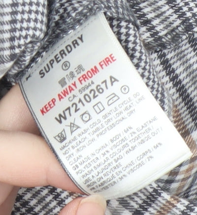 Superdry Women’s Grey Pleated Check Skirt Size 8