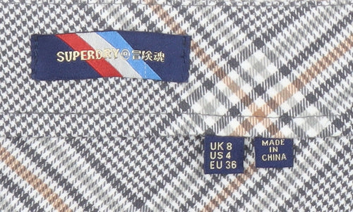 Superdry Women’s Grey Pleated Check Skirt Size 8